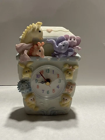 Noah’s Arc Nursery Baby Animals Desk Hand Painted Clock  A. Richesco Corporation Cover