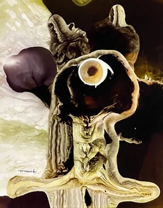 Jose Tonito Original Painting.MONSTIO.Unique Organic abstract.Otherworldly art - Picture 1 of 3