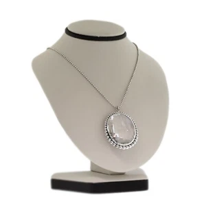Tiffany&Co. Ziegfeld Oval Rock Crystal Medallion Pendant Bead Necklace 925Silver - Picture 1 of 5