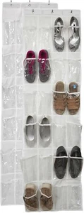 Vinyl Over The Door Shoe Organizer with 24 Reinforced Pockets. Organize Your - Picture 1 of 2