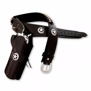 LEATHER GUN HOLSTER BELT 44/45 RUGER COLT UBERTI WESTERN FAST DRAW SIXGUN PISTOL - Picture 1 of 3