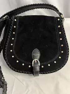 Ted Baker Karlin Elevated Studded Suede Saddle Crossbody Bag - Picture 1 of 13
