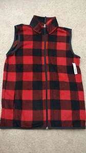 Amazon Red Buffalo Plaid Child's fleece Vest XXL 14-16 Years - Picture 1 of 4