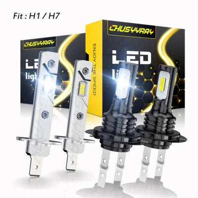 For Mercedes-Benz C230 1997-2000 4X H7+H1 LED Headlight High /Low Beam Bulbs - Image 1 of 4