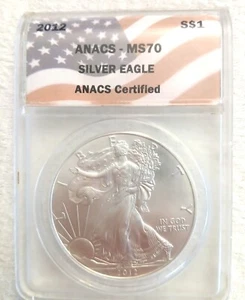 ANACS M70 2012 silver eagle walking liberty one dollar - Picture 1 of 5