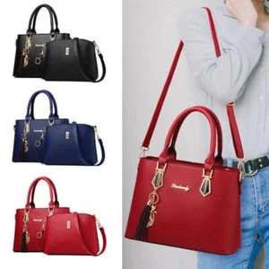 Women Handbags Leather Satchel Shoulder Bag Tote Lady Messenger Crossbody Purse - Picture 1 of 17