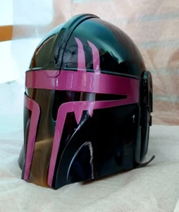 Mandalorian Steel Wearable Helmet Star Wars Pink Series Boba Fett Larp Costume - Picture 1 of 7