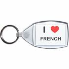 I Love French - Clear Plastic Key Ring Size Choice New