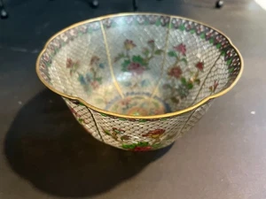 Plique-a-Jour Bowl China Floral - 5"w 2.75"h - Picture 1 of 10