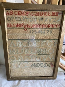 CHARMANTES ANTIKES MUSTER von 1846 mit Eliza Jones ab 12 Jahren, VÖGEL, gewelltes Glas EXC - Bild 1 von 19