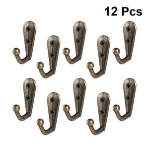 12 PCS Clothes Hook Coat Wall Mount Bronze Finish Hangers Door Hooks - Picture 1 of 11