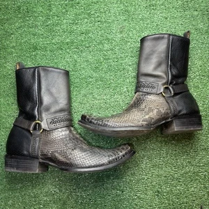 Cuadra Urban grey exotic boots Side Zip Python US 10.5 Mex 29.5 Square Toe - Picture 1 of 13