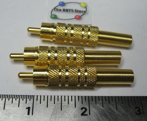 Conector de enchufe RCA macho con alivio de tensión enchapado - Nuevo de Lote Antiguo Cantidad 3 - Imagen 1 de 3