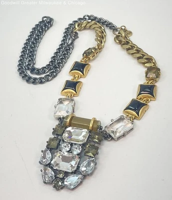 Collar Stella & Dot Dos Tonos Multicolor Cristal Piedra Distintivo 105.2g Foto 1 de 4