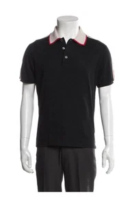 Gucci Mens Vintage Black Polo Shirt Large - Fit M ( Read Description Measure) - Picture 1 of 7