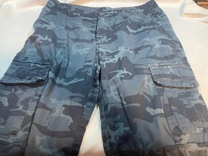 Pantalones Cortos Carga Ring Of Fire Para Hombre 32 Azul Urbano Camuflaje Utilitario Militar De Colección Y2K - Imagen 1 de 4