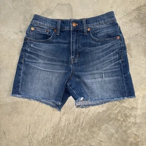 Madewell High Rise Cutoff Raw Hem Soft Stretch Denim Jean Shorts - Size 25 - Picture 1 of 5