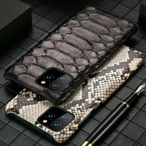 For iPhone 17 Pro Max 15 Snake Belly Skin Back Cover Genuine Python Leather Case - Picture 1 of 17