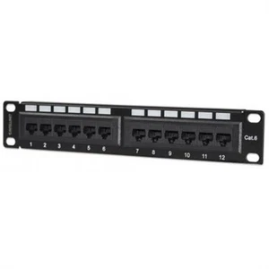 Intellinet 12-Port Cat6 UTP Patchpanel UTP 10" 1 HE schwarz - Bild 1 von 4