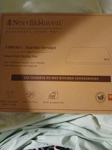 Alfombra de secado de platos de piedra 16x12x0,4 pulgadas absorbente de tierra de diatomeas gris claro - Imagen 1 de 9