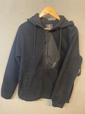 Volcom Mens Small Black Understand Half Zip Fleece Casual Hoodie NWT - Image 1 of 4