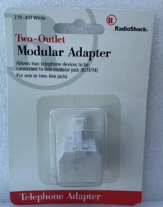 RadioShack 2-Outlet Modular Adapter - White P/N 279-407 / 279-0407 - Picture 1 of 2
