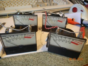 THIS AUCTION IS FOR ONE ! only one VU METERS 3" x 2.25" made in usa modutec - Zdjęcie 1 z 11