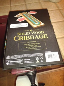 CRIBBAGE Spinmaster Games NEW Solid Wood Board Cardinal Classics Sealed Cards - Picture 1 of 2