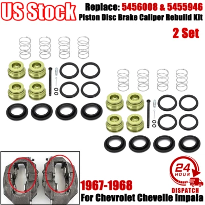 Kit de reconstrucción de pinza de freno de disco de pistón delantero o trasero para Chevrolet Impala 1967-68 Foto 1 de 4