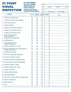 Formularios de inspección de servicio automotriz 250-27 puntos / 2 partes sin carbono TMG024 - Imagen 1 de 1