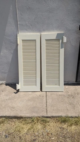 vintage wood window shutters for exterior - used Cover