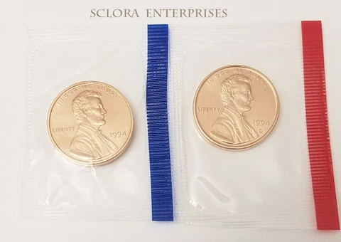 1994 P & D Lincoln Memorial Cent / Penny Set *MINT CELLO* *FREE SHIP* Cover