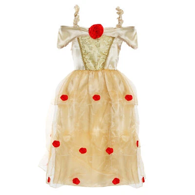 PRINCESS BELLE COSTUME GIRLS FILM MOVIE CHARACTER FANCY DRESS WORLD BOOK DAY - Image 1 of 4