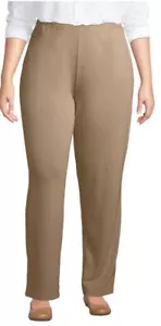 Lands End Plus Size Sport Knit High Rise Pull On Pants Rich Camel Pockets NWT - Picture 1 of 7