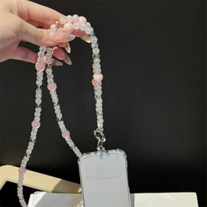 Universal Crossbody Phone Lanyard Crystal Bead Anti-lost Neck Rope Phone Strap - Zdjęcie 1 z 12