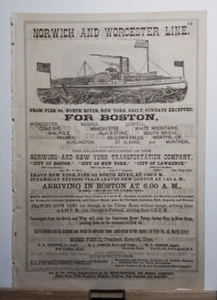 Norwich Worcester Line New York Boston Hudson River N.Y. Albany Line Allen 1876 - Picture 1 of 4