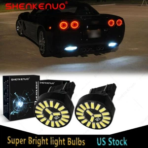 For Chevy Corvette C6 2006-2013 3157 3057 White LED Back up Reverse Light Bulbs - Picture 1 of 12
