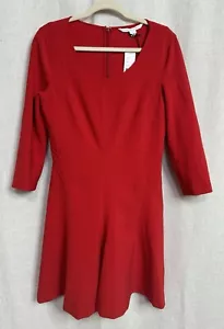 Abito donna Paloma Diane Von Furstenberg DVF nuovo con etichette $398,00 taglia 8 NUOVO rosso papavero - Foto 1 di 14