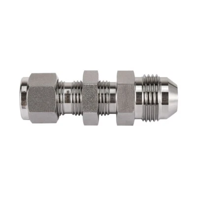 FITOK 316 SS Bulkhead Connector 1/8 in Tube OD × 1/4 in Male JIC, SS-BCM-FL2-AN4 - Image 1 of 4