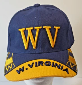 West Virginia Blue and Gold Hook and Loop Hat Baseball Cap NWT Fashion Headwear - Picture 1 of 7
