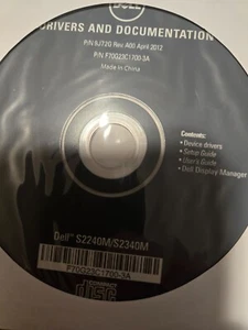 Dell Drivers and documentation disk. Dell S2240M/S2340M - Picture 1 of 2
