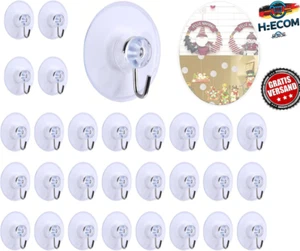 40x Saugnapf mit Haken Ø40mm – Extra Stark Ohne Bohren, Für Küche & Deko - Bild 1 von 8