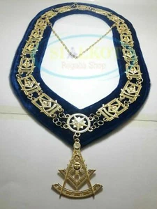 Past Master Goldkette Halsband mit blauer Rückseite mit Past Master Schmuck - Bild 1 von 2