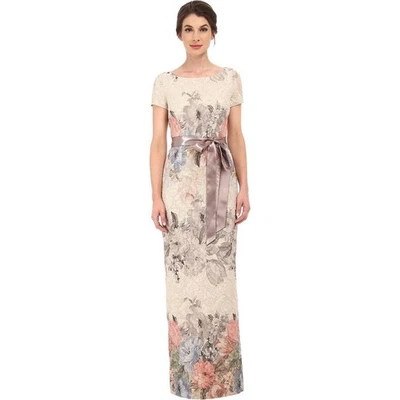 NWT Adrianna Papell Mateleasse Column Gown Women's Cream Size 16 - Image 1 of 4