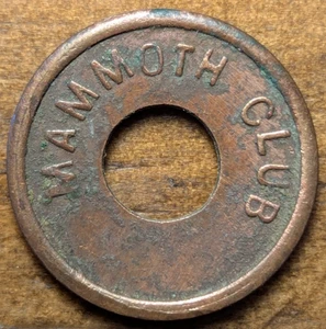 Tonopah, Nevada NV & Mammoth, Utah UT Mammoth Club 5¢ Trade Token - Imagen 1 de 4