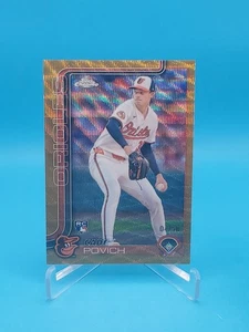 Cade Povich 2025 Topps Chrome RC #140 Gold Wave Refractor 4/50 - Orioles Rookie - Picture 1 of 2