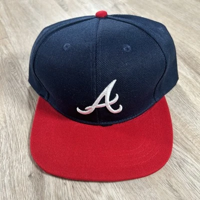 De Colección Atlanta Braves Snapback Sombrero MLB Béisbol Azul Rojo Lana Mezcla Gorra Foto 1 de 4