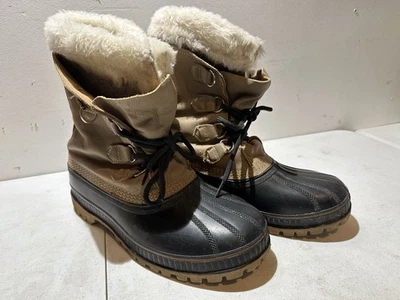 Sorel 靴子 Kauffman 加拿大极地冬季羊毛皮革钢柄美国制造 10 码 — 第 1/4 张图片