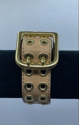 蔻驰奶油色/棕色皮革皮带扣手链 40.0 — 第 1/4 张图片