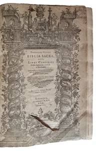 BIBLIA SACRA - 1593 - HOLY BIBLE in LATIN / Rebind / AMAZING Condition!!! - Picture 1 of 12